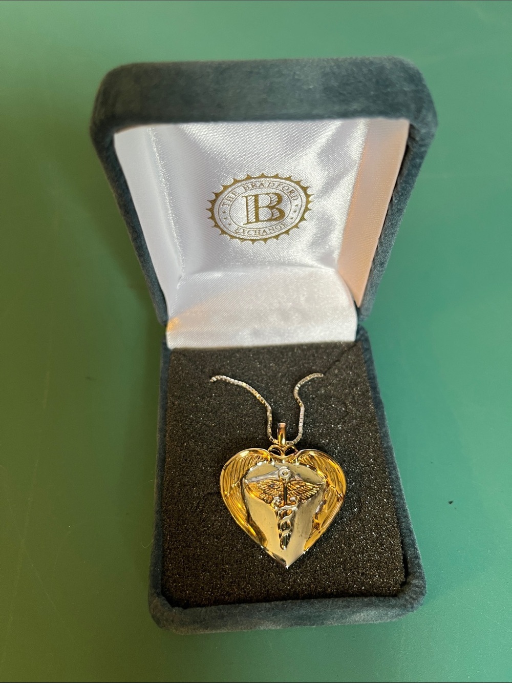 Bradford Exchange Nurse’s Serenity Prayer diamond pendant in original jewelry bx